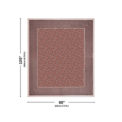 Royal Sanganeri Paisley Rust Red Double Bedsheet Pure Cotton