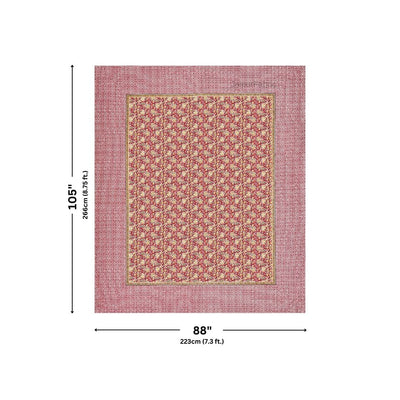 Classic Buta Print Crimson Red Double Bedsheet Pure Cotton