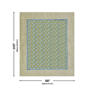 Classic Buta Print Leaf Green Double Bedsheet Pure Cotton