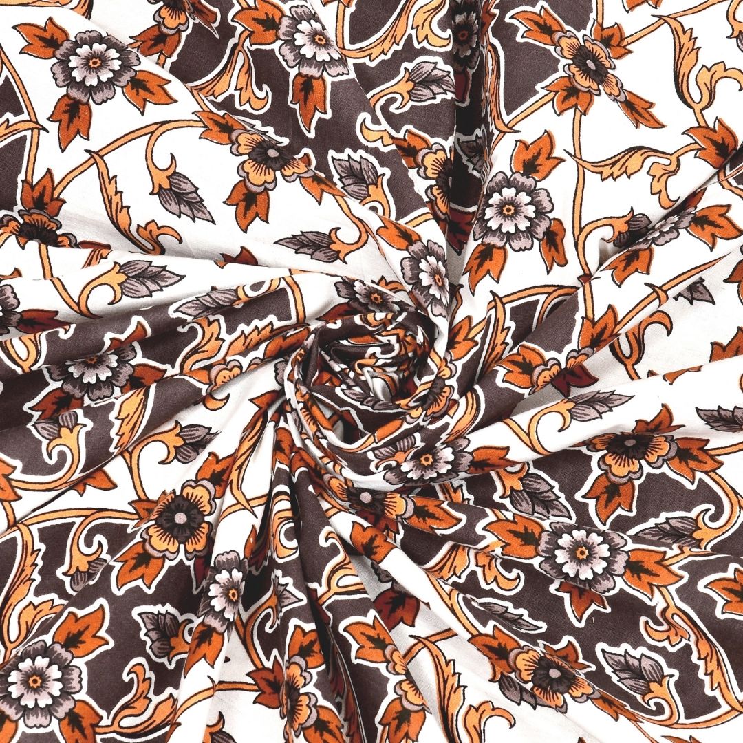 Majestic Jaipuri Mandala Coffee Brown Double Bedsheet Pure Cotton