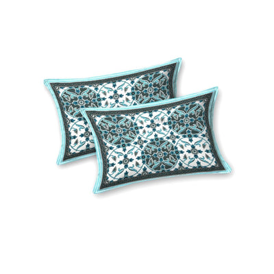 Majestic Jaipuri Mandala Ocean Teal Double Bedsheet Pure Cotton