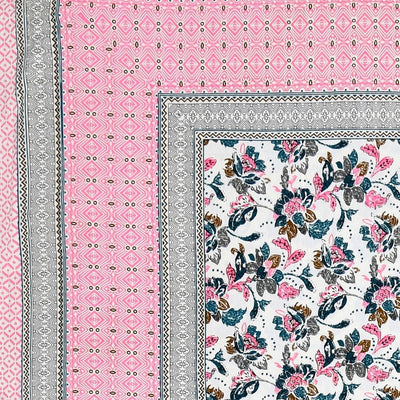 Imperial Floral Bouquet Rose Pink Double Bedsheet Pure Cotton