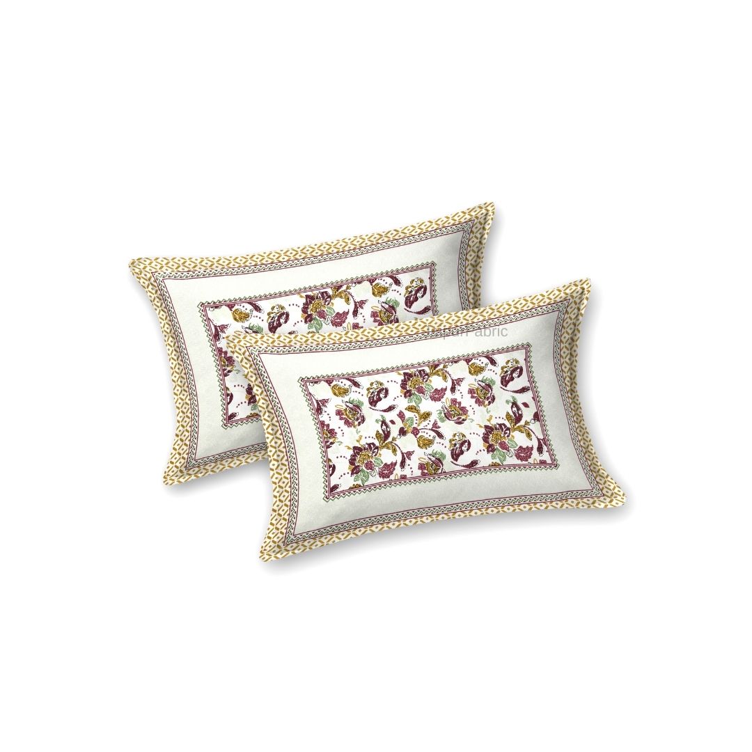 Imperial Floral Bouquet Antique Maroon Double Bedsheet Pure Cotton