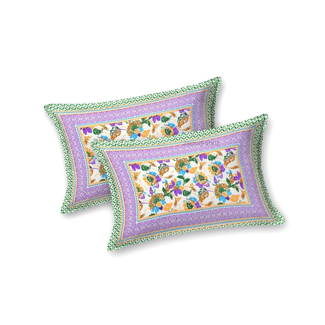 Imperial Floral Bouquet Spring Green Double Bedsheet Pure Cotton