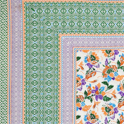 Imperial Floral Bouquet Spring Green Double Bedsheet Pure Cotton