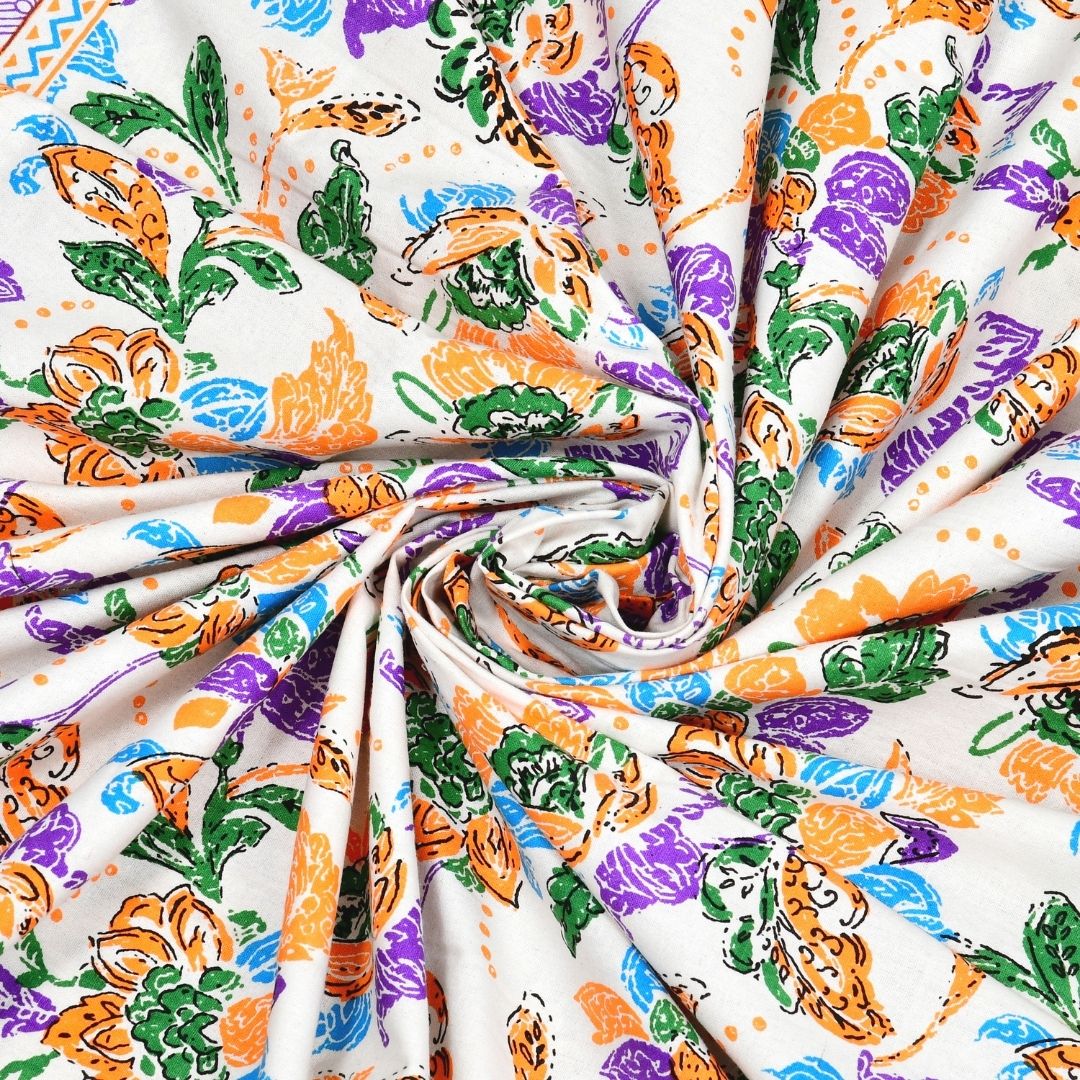 Imperial Floral Bouquet Spring Green Double Bedsheet Pure Cotton