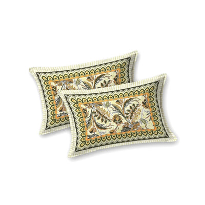 Royal Fern Scroll Cream Yellow Double Bedsheet Pure Cotton