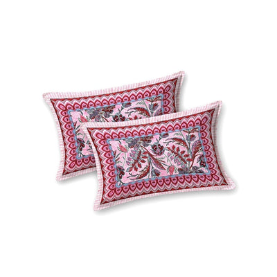 Royal Fern Scroll Rose Purple Double Bedsheet Pure Cotton