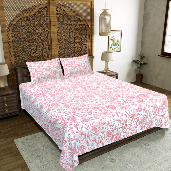 Ruby Charcoal Illustration Double Bedsheet