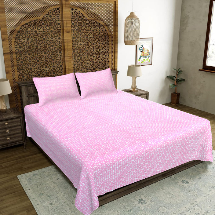 Blush Zigzag Simplicity Double Bedsheet