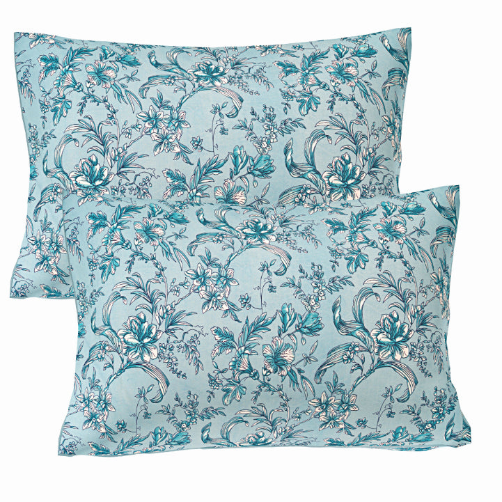 Cyan Ivy Trellis Double Bedsheet