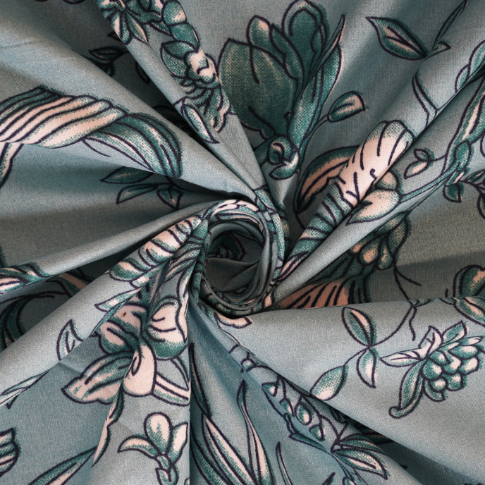 Cyan Ivy Trellis Double Bedsheet