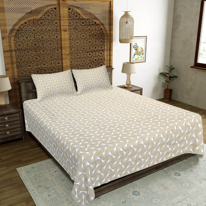 Honey Leaf Symmetry Double Bedsheet