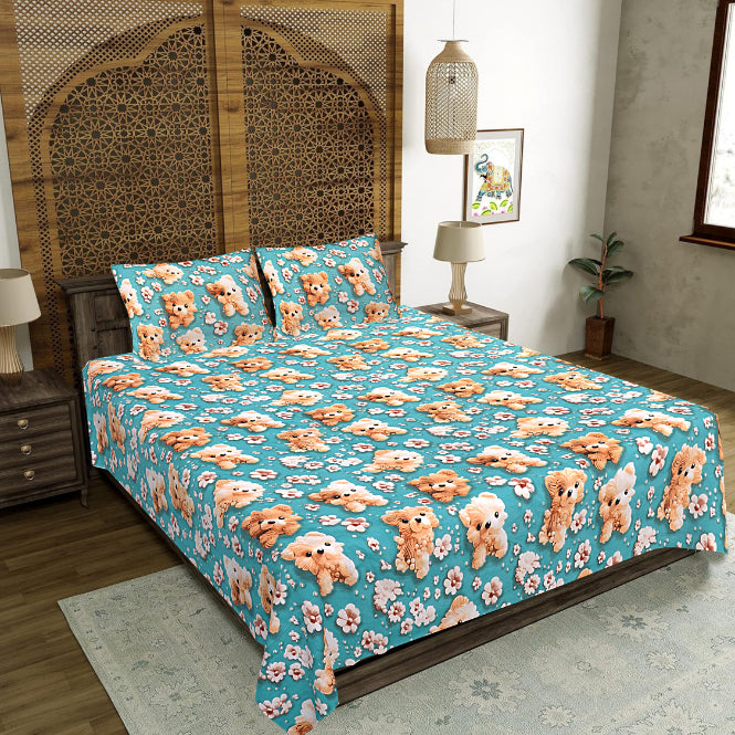 Canine Canine Gardenia Double Bedsheet