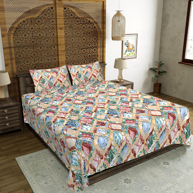 Emerald Shard Array Double Bedsheet