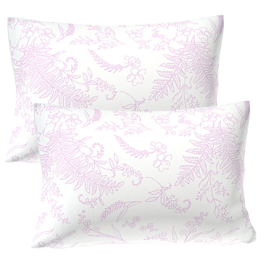 Lilac Frond Etching Double Bedsheet