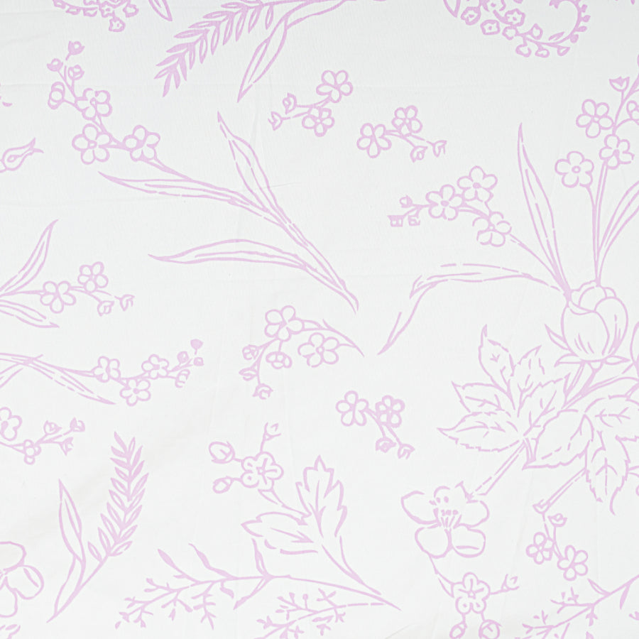 Lilac Frond Etching Double Bedsheet