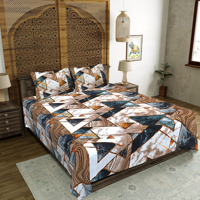 Terracotta Tectonic Flow Double Bedsheet
