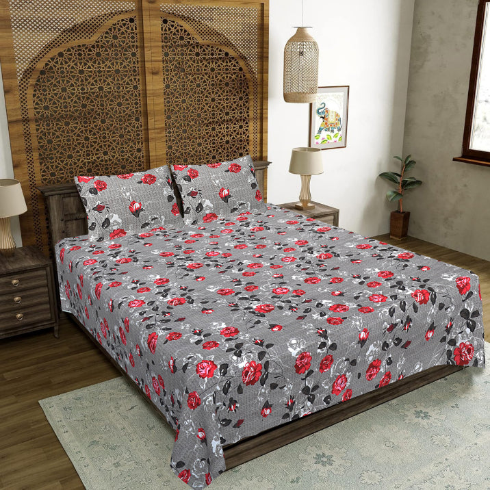 Floral Symphony Outline Double Bedsheet