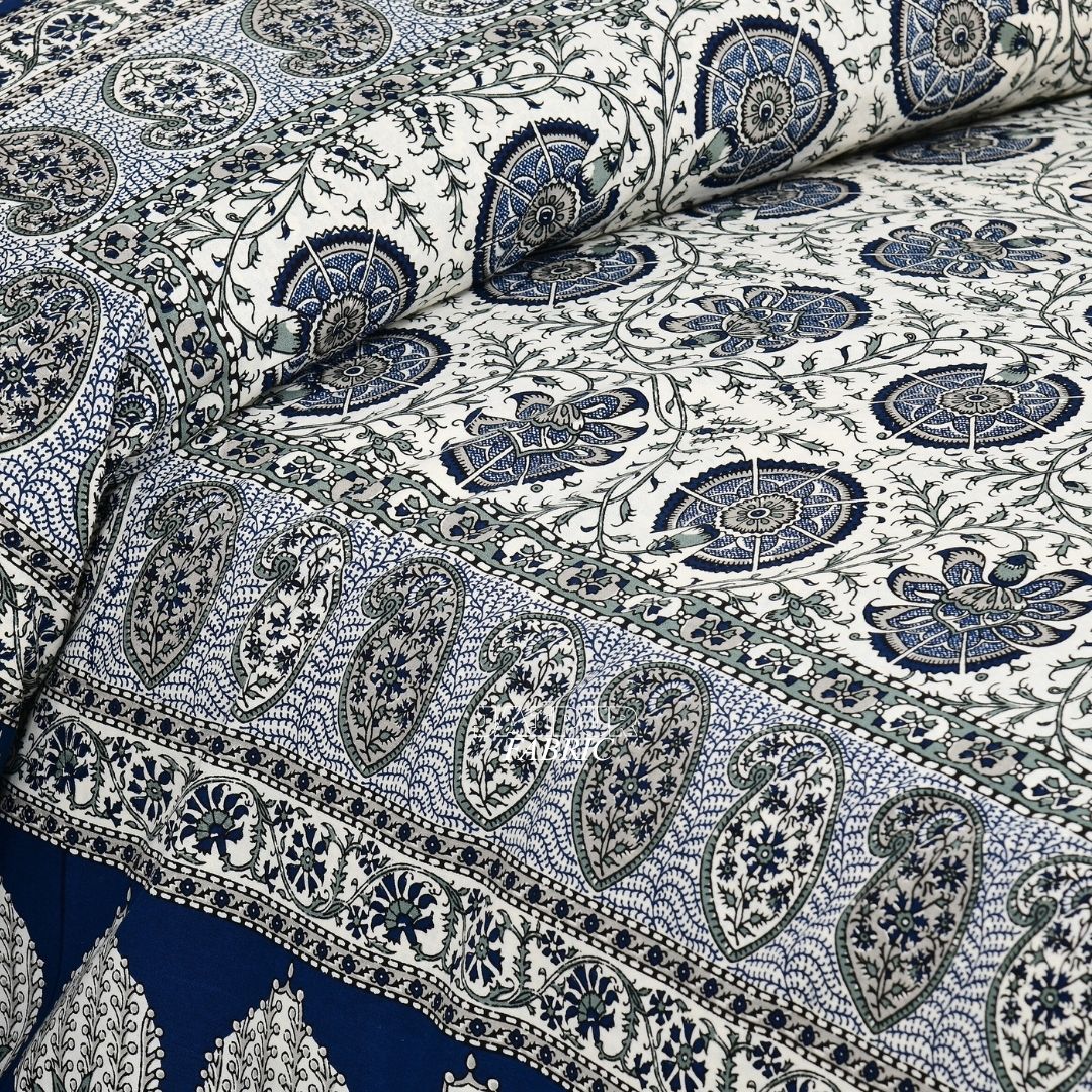 Classic Indigo Royal Jaipuri Sanganeri Bagh Double Bedsheet