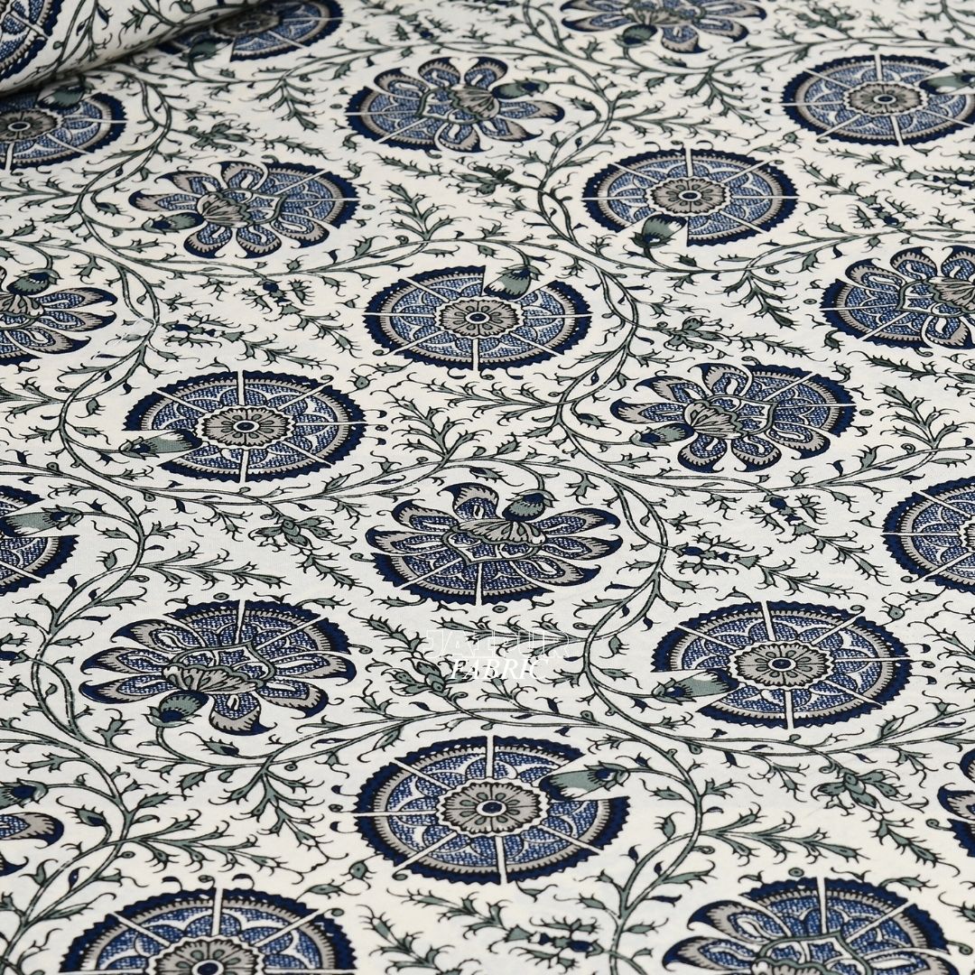 Classic Indigo Royal Jaipuri Sanganeri Bagh Double Bedsheet