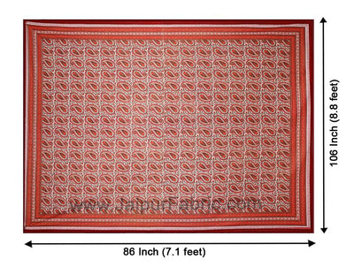 Awsome Orange Gold Paisley Double Bedsheet