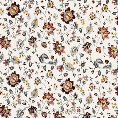 Pure Cotton 240 TC Double bedsheet in reddish floral pattern