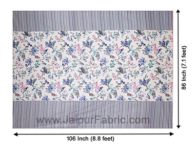 Double Bedsheet Livid Colorful Sparrows  Design Print