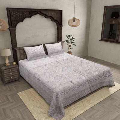 Pearl Array Brown Double Bedsheet