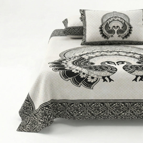Royal JaipurFabric Dark Grey Pure Cotton Double BedSheet