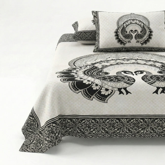 Royal JaipurFabric Dark Grey Pure Cotton Double BedSheet