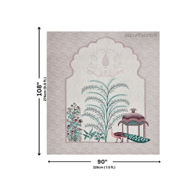 Classic Peacock Bliss Pure Cotton Mint Blush Double Bedsheet