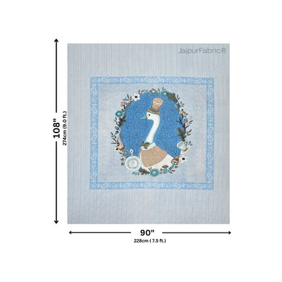 Charming Goose Blue Pure Cotton Double Bedsheet