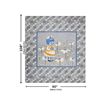 Delicate Daisy Gray Pure Cotton Double Bedsheet