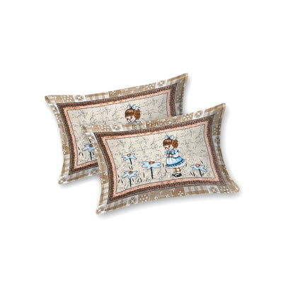 Delicate Daisy Beige Pure Cotton Double Bedsheet