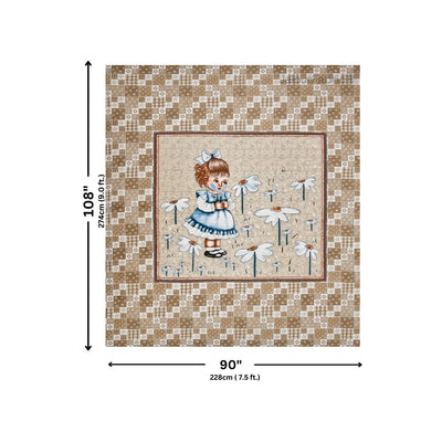 Delicate Daisy Beige Pure Cotton Double Bedsheet