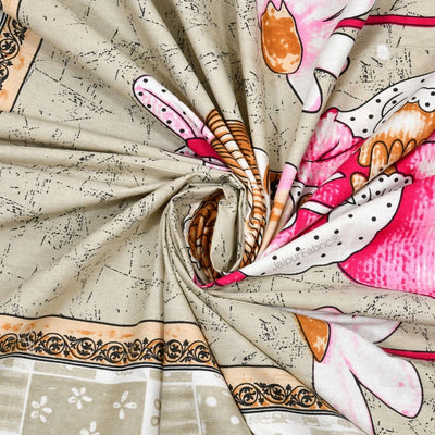 Delicate Daisy Pink Pure Cotton Double Bedsheet