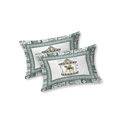 Magical Merry-go-round Pure Cotton Green Double Bedsheet