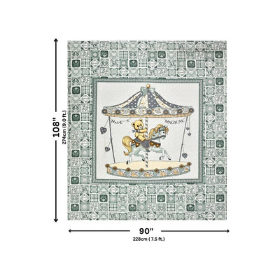Magical Merry-go-round Pure Cotton Green Double Bedsheet