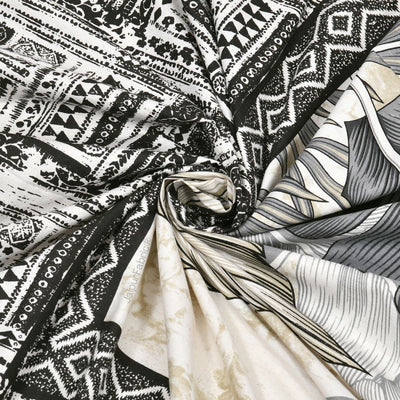 Tropical Bliss Black Pure Cotton Double Bedsheet