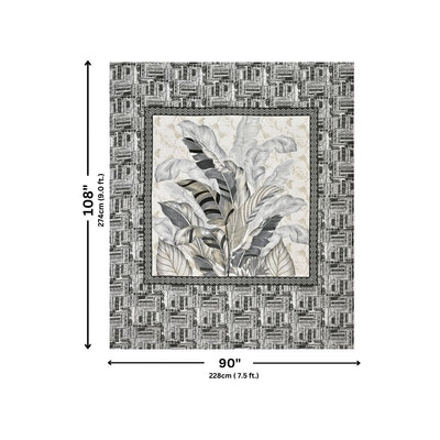 Tropical Bliss Black Pure Cotton Double Bedsheet