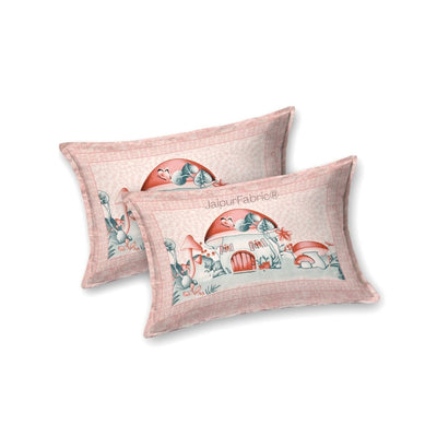 Dreamy Woodland Forest Pink Pure Cotton Double Bedsheet