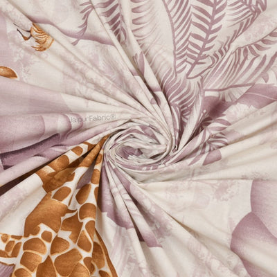 Jungle Adventure Purple Pure Cotton Double Bedsheet