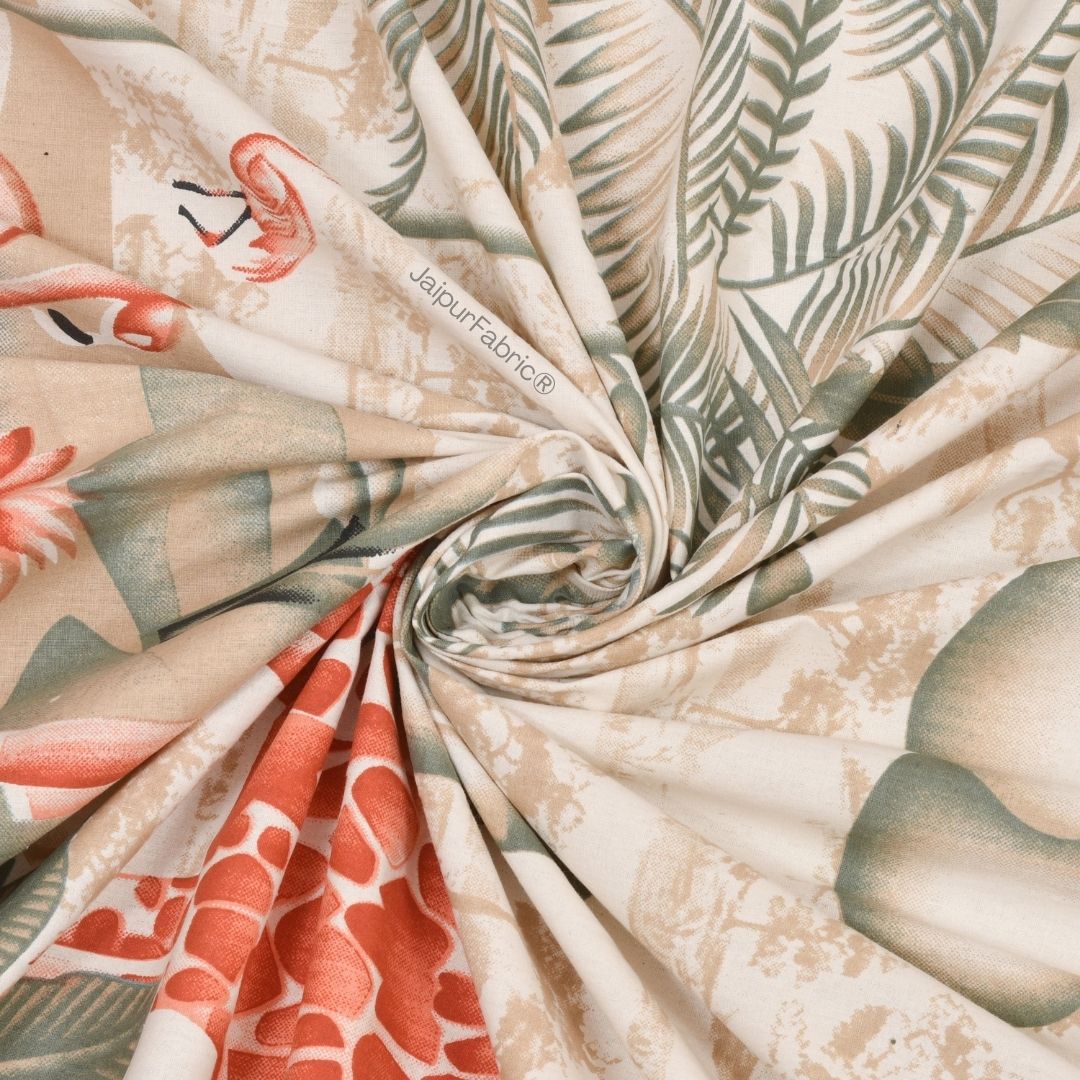 Jungle Adventure Peach Pure Cotton Double Bedsheet