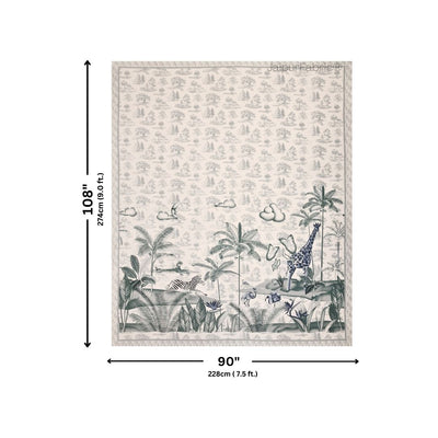Jungle Adventure Green Pure Cotton Double Bedsheet