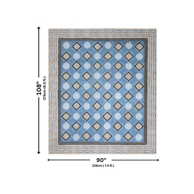 Elegant Blue Diamond Print Pure Cotton Double Bedsheet