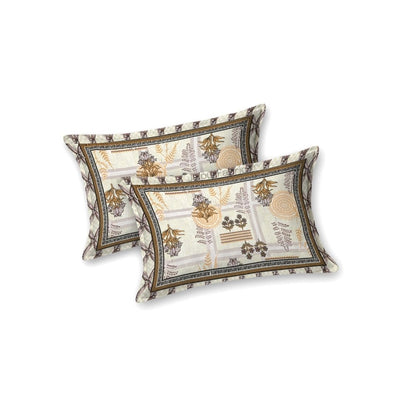 Soft Pastel Check Golden Brown Pure Cotton Double Bedsheet