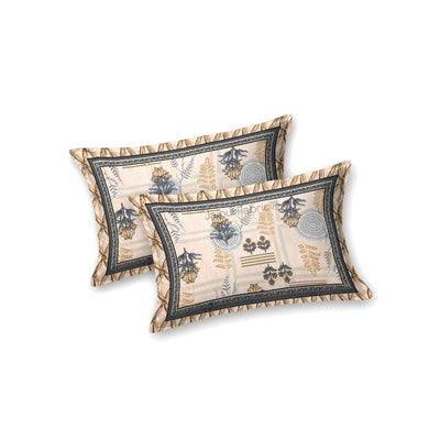 Soft Pastel Check Golden Beige Pure Cotton Double Bedsheet