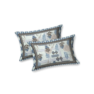 Soft Pastel Check Ocean Blue Pure Cotton Double Bedsheet