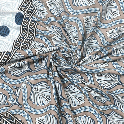 Charming Grey and Blue Polka Dot Pure Cotton Double Bedsheet
